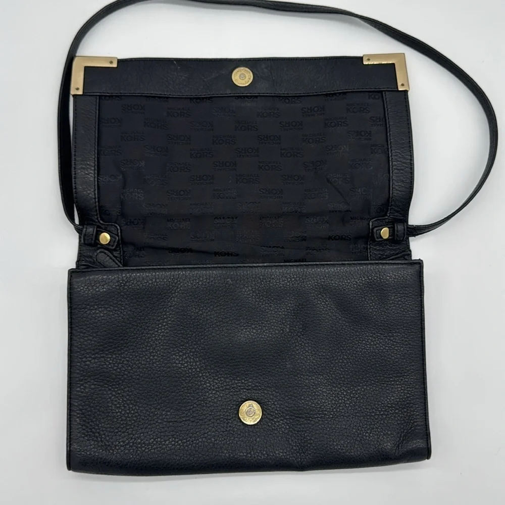 Michael Kors‎ Beverly Black Leather Oversized Clutch